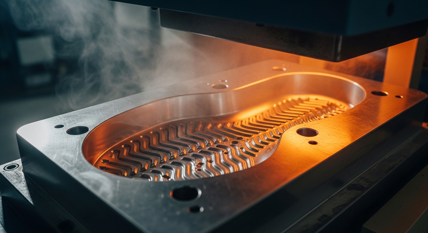 Hot steel mould pouring